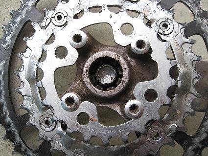 Bodgetastic!!! A shimano granny ring bodged onto a Specialized Four Arm Chainset