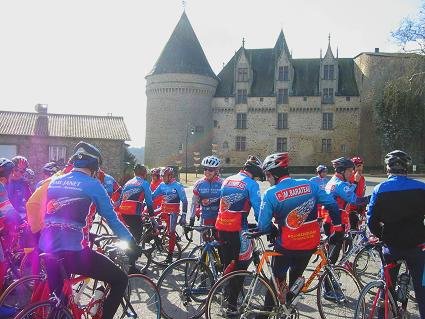 Riders meet at the Chateau in Rochechouart